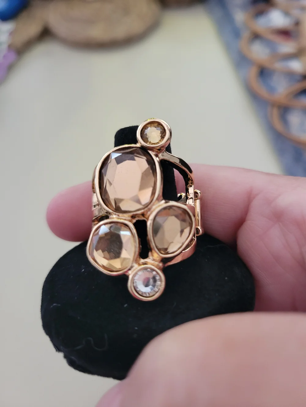 Paparazzi Gold-Tone Brown Multi-Stone Statement Ring